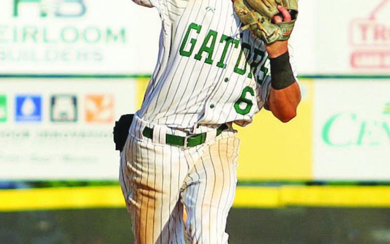 Drew Love totaled six hits across the two games, including four in Game 2, to help the Gators clinch a spot in the 2026 GIAA Class 2A state championship. TREY NORRIS/Staff