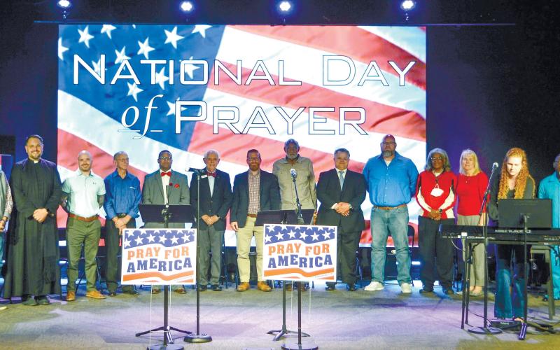 Pictured left to right: Fran D’Antonio; Pastor Rob Raynor, Lake Point; Father Michael Silloway, Christ Our King and Savior; Daniel Lowery, Lakeside; Wayne Usry, Herald Journal; Kareem Farley, Ebenezer; Bob Bowling, United Methodist; Mike Polombo, Presbyterian; LT Crawford, Zion; John McMillian, Crossroads; Josh Lindsey, Wesley Chapel; Avis Williams, Bethlehem; Meg Jackson Clark, Presbyterian, Naftali Coronado, El Buen Pastor; AJ Bryant, Ark of God House of God; Jonathon Dawson, Lake Point.