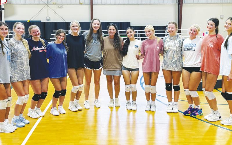 The Gatewood girls volleyball team looks to make some headway this season under rookie head coach Hannah Getty (center). CONTRIBUTED