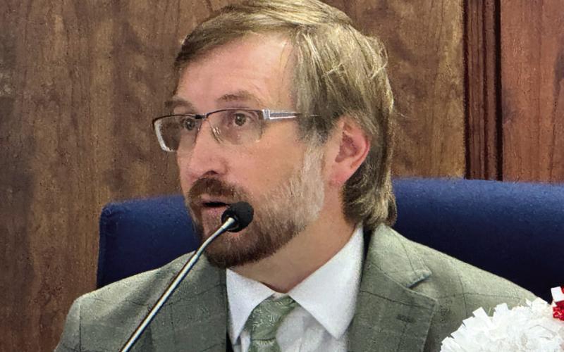 County attorney Adam Nelson was kept busy explaining legal nuances throughout last Friday’s county commission meeting. IAN TOCHER/Staff