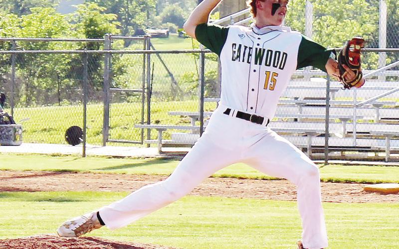 Lawson Wooten (15) in the wind-up in a win over Pinewood Christian Academy last week. STAFF/Trey Norris