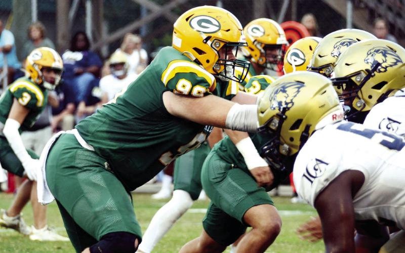 Gatewood's big man on the line, senior Blake Daniel (99), played a solid game on both sides of the ball, according to Gators head coach Jeff Ratliff. (IAN TOCHER/Staff)