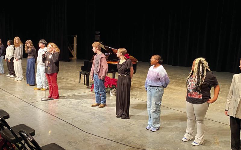 Students take a final bow following the recital. VICTORIA ANADENKO/Staff