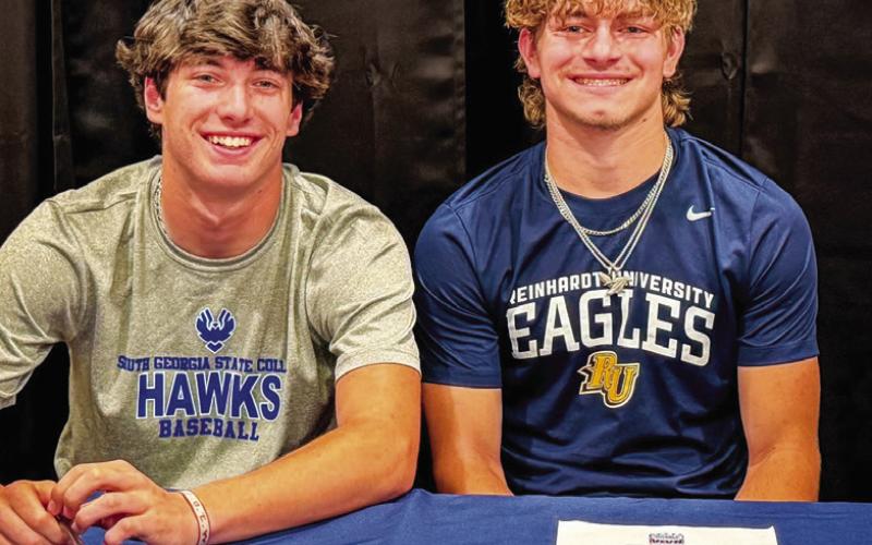 Putnam County seniors Ethan Whatley (left) and Gates Lanzarone (right) recently signed letters of intent to continue their baseball careers at the collegiate level. CONTRIBUTED