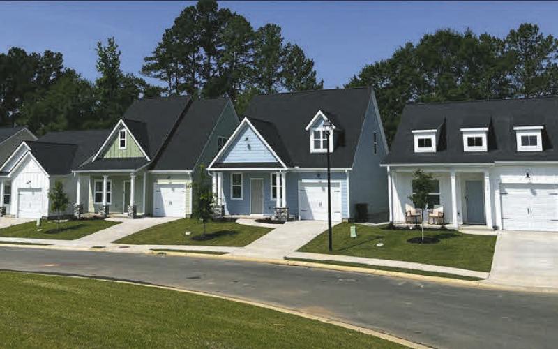 An artist’s rendering of the potential Goodwill/Southeastern development planned off Harmony Road shows an entrance past various Goodwill training and retail facilities, leading to several levels of detached and semi-detached homes at varied price points. CONTRIBUTED