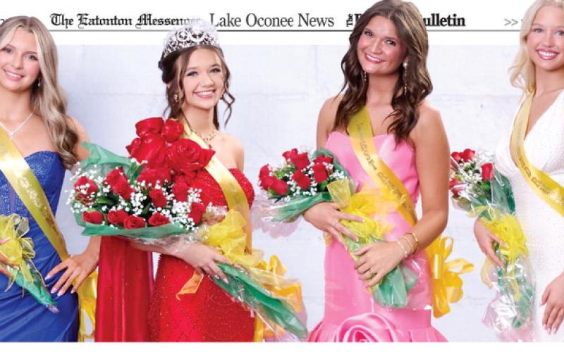 Ninth-twelfth Grade Dairy Festival Queen Court (L-R); Miss Congeniality Lily Armistead; 2026 Dairy Festival Queen Bentleigh Crumpton; First Runner-up Jordan Bird; Second Runner-up Brenlee Brown. MARK TURNER/Turner Photo Design
