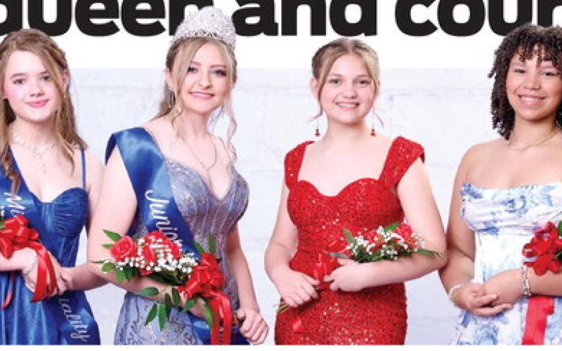 Sixth-Eighth Grade Junior Miss Court (L-R): Miss Congeniality Ella Grace Dixon; 2026 Junior Miss Queen Abby Mashburn; First Runner-up Breda Fletcher; Second Runner-up Peyton Gray. MARK TURNER/Turner Photo Design