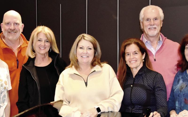 L-R: Lake Country Chorus members Beth Mappes, Drace Langford, Charlotte Mosteller, director Cathy Williamson, Ellen Marrin, Vern Sumner, and Rusty Faulk. CONTRIBUTED