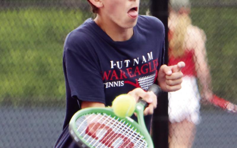 Braxton Sestak was one member of the No. 2 doubles team for the War Eagles this season and will return next year. LANCE MCCURLEY/Staff