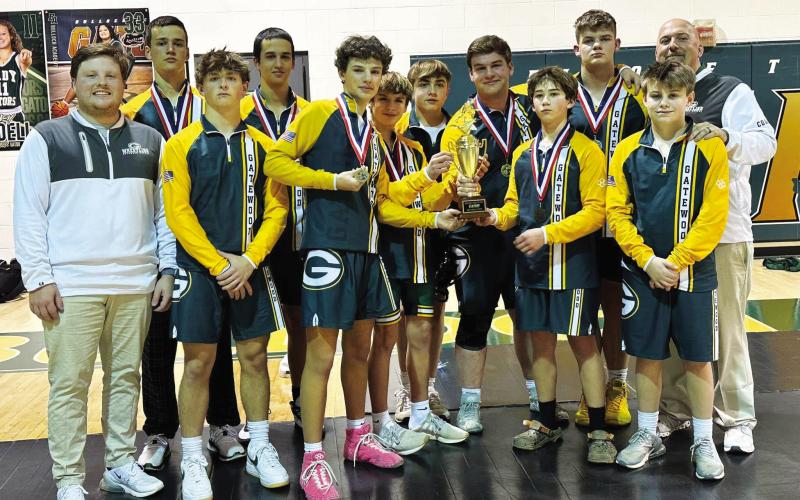 Gatewood’s wrestling team is sending all 10 of its wrestlers to the GIAA traditional state duals in Gainesville. CONTRIBUTED