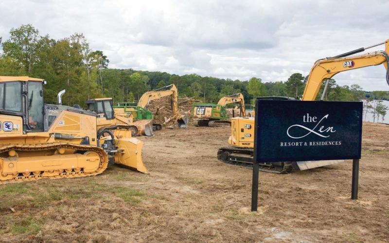 Construction equipment has been hard at work on the Len Resort &amp;amp; Residences site, having already cleared a substantial amount of trees and underbrush from the site off Collis Road in Putnam County. IAN TOCHER/Staff