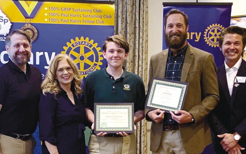 Bryan Coker, Rebecca Coker, Bryce Coker, Josh Ringer, and Rotarian Dr. Tyler Franks. CONTRIBUTED