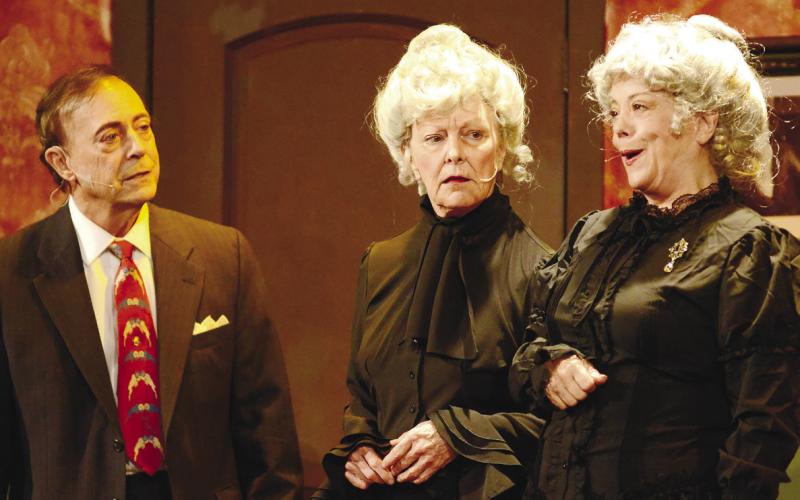 Mortimer Brewster struggles to understand the actions of his murderous aunts, Abby (McCown, left) and Martha (Faulk), who feel they’re actually helping their victims.