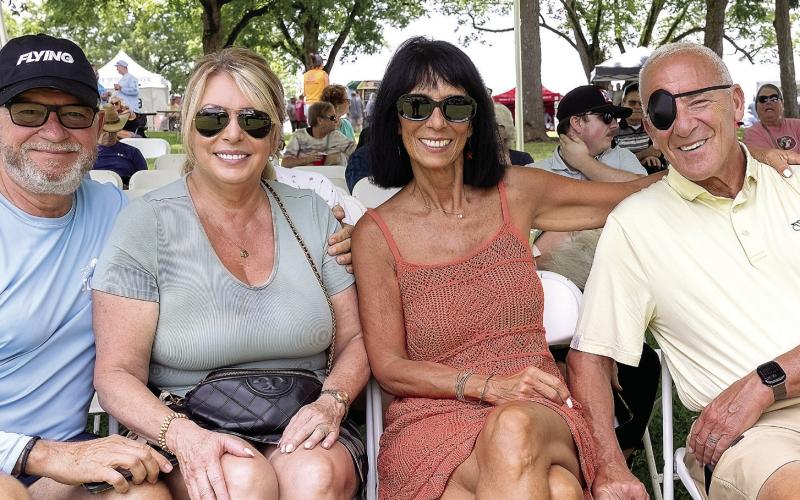 Paul and Cheri Rodgers with Linda Dill and Fred Fogel made it to the 2025 BBQ Festival again this year. LEIGH LOFGREN/Staff