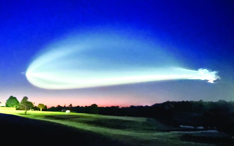 With the sun just beginning to emerge Oct. 13, Uncle Remus Golf Course employee Ryan Phipps was at work bright and early on the first tee when he captured this image of a Space X launch from Cape Canaveral, more than 450 miles south in Florida. Have you seen a sight that bugs you, captures your imagination or makes you wonder what’s going on? Tell us about it. Send email to editor@msgrnews.com or call 706-749-7230. CONTRIBUTED