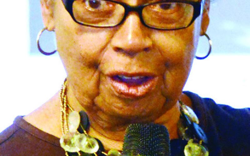 Butler-Baker alumna Georgia Benjamin-Smith of the Uncle Remus Museum and a staunch promoter of Eatonton and Putnam County, shared some of her childhood recollections with the GWM audience. IAN TOCHER/Staff