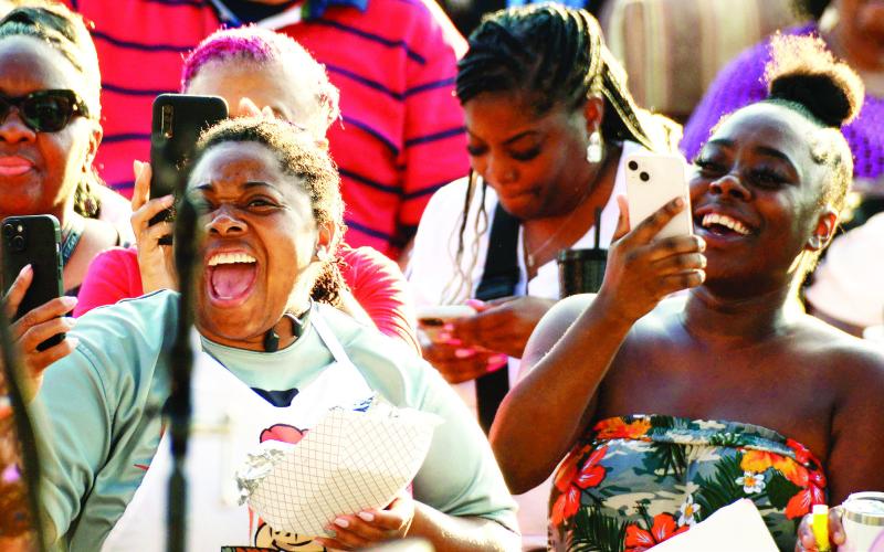 Fans clearly enjoyed the set by DraKarr and An Experience Saturday afternoon during the 3rd annual “Peg Leg” Howell BBQ &amp;amp; Blues Festival at Eatonton’s City Center Stage. (IAN TOCHER/Staff)