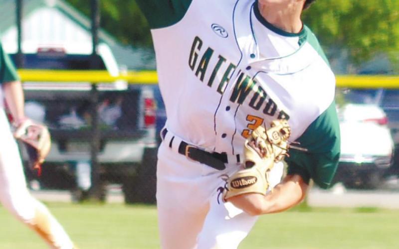 Freshman Walker Roberts pitched a solid game against Edmund Burke, going the full seven innings and giving up just three hits. T. MICHAEL STONE/Staff