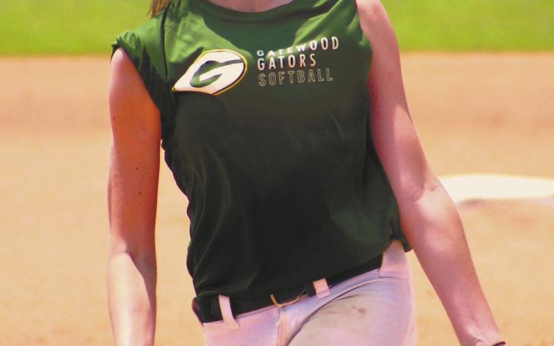 Gatewood’s Riley Roberts brings the heat on the pitcher’s mound for the Lady Gators this season. FILE PHOTO