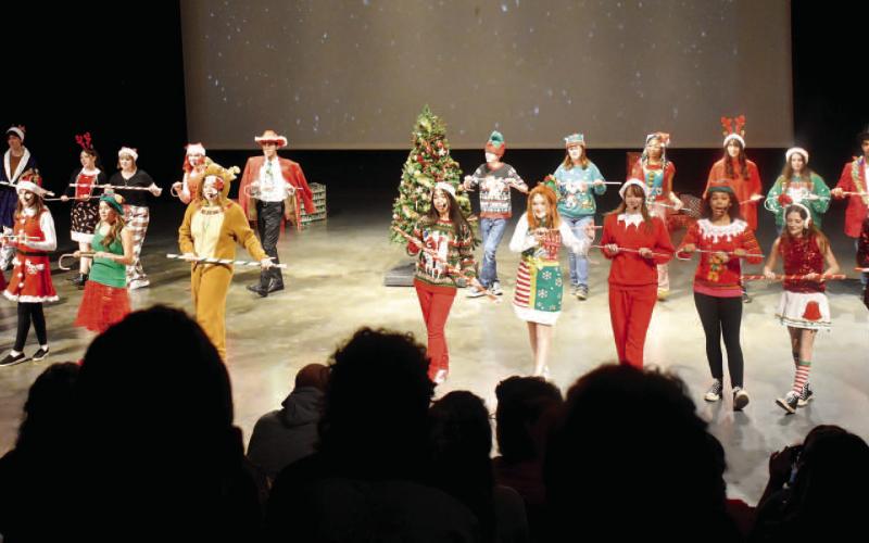 Members of the PCHS Musical Theatre class perform to the theme song from “Elf.”