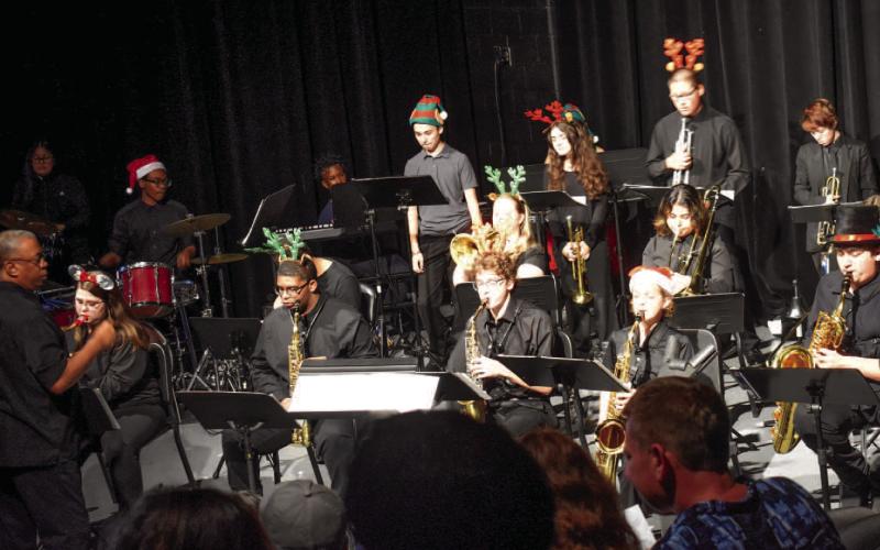 The PCHS Jazz Ensemble performs under the direction of band director Thetheus White.