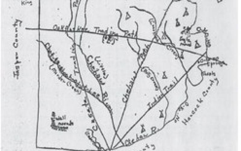Note the absence of artificially created Lakes Sinclair and Oconee on this hand-drawn, 19th century map of Putnam County. CONTRIBUTED