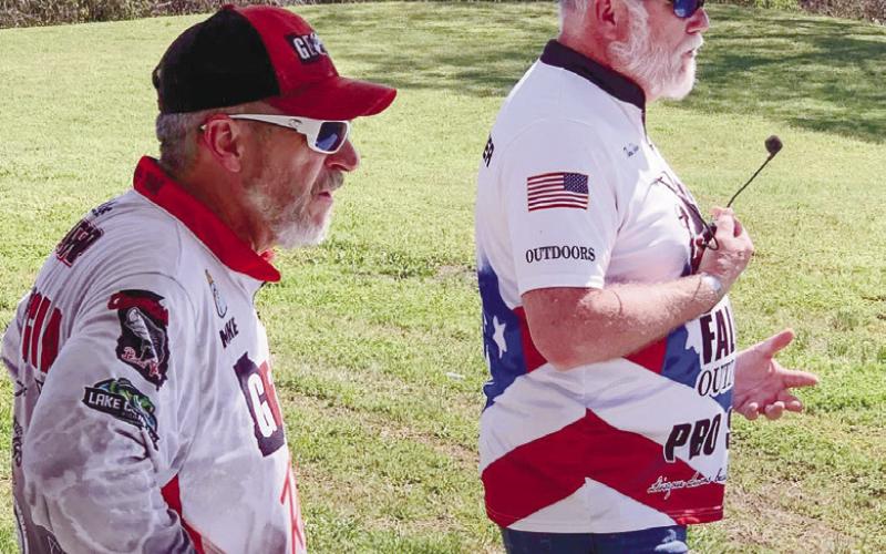 Organizer Oskar H. Schlomer and host, Mike Tarrer of Georgia Bass Trail. CONTRIBUTED