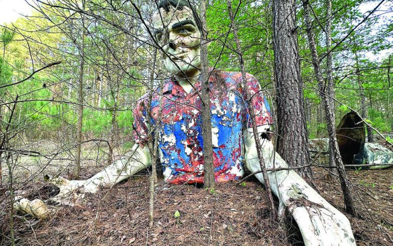 A shot of the giant where he sat for 26 years with his legs a short distance away. PHOTOS CONTRIBUTED BY JOEL BAKER