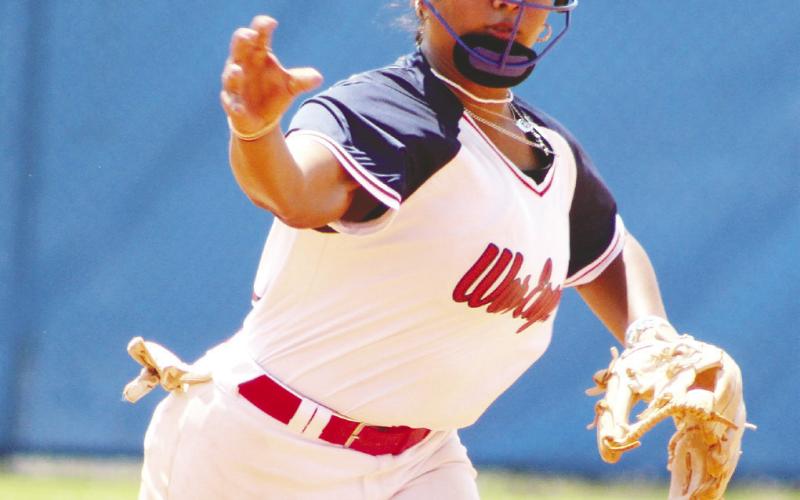Samiya Dunn fires a ball from third base. ARELLA CASH/Staff