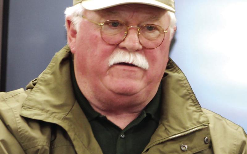 Putnam County Sheriff Howard Sills talks about the 29-day search for Gary Jones’ body at a press conference Sunday afternoon at the Putnam County Fire Department. LYNN HOBBS/Staff