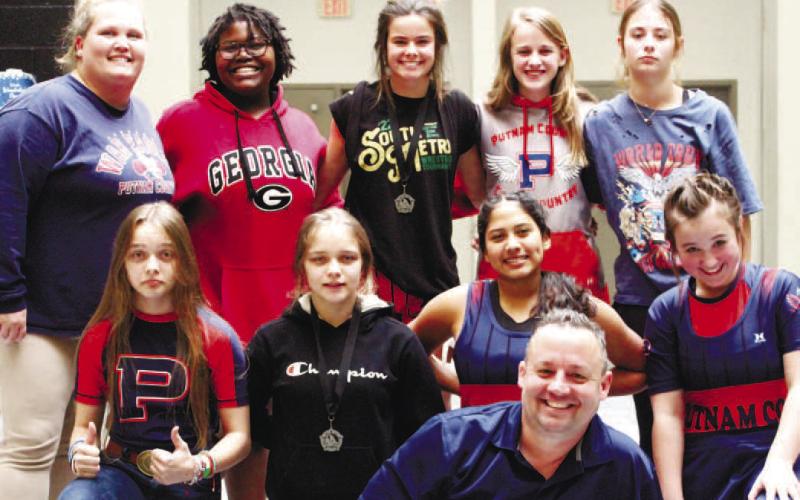 Putnam County High School’s Lady War Eagles were in Harris County Jan. 16, honing their wrestling skills in the annual Queen of the County tournament.