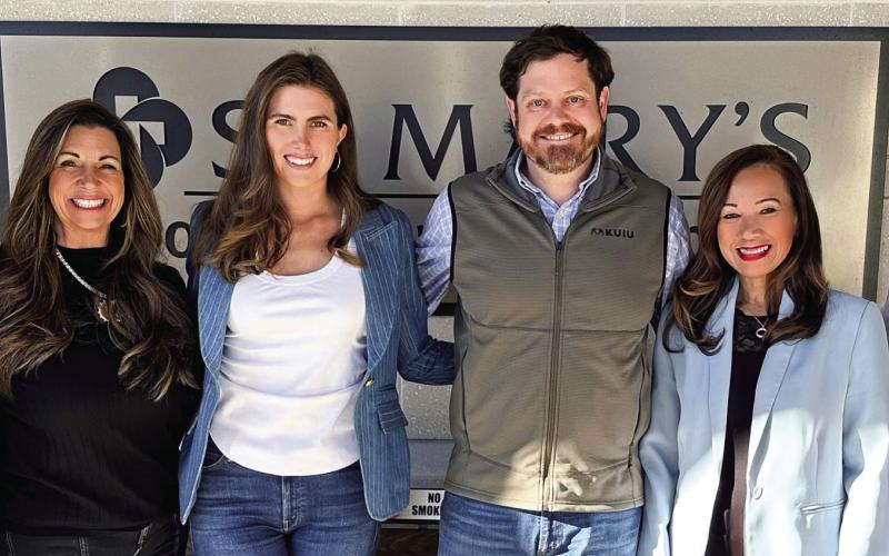 (L-R): Patty Dailey and Lisa Tubbs, gala committee members; Hailey Ruhl and Jep Pound, DreamBuilt team; Riezl Baker, gala chair and hospital foundation board member; and Chuck Shaheen, gala committee member. CONTRIBUTED