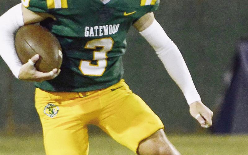 Senior Jackson Hewatt had several strong runs for the home team last Friday night at Sammons Field. IAN TOCHER/Staff