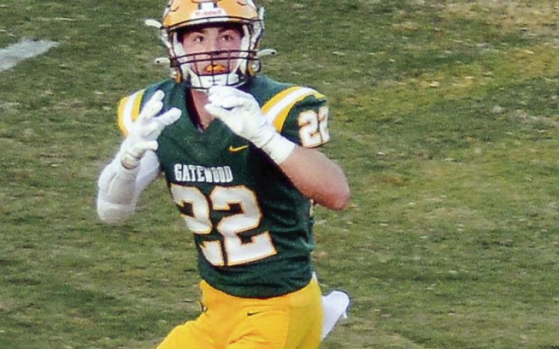 Hunter Johnson made this catch on the goal line to score the first touchdown of the game for Gatewood. IAN TOCHER/Staff