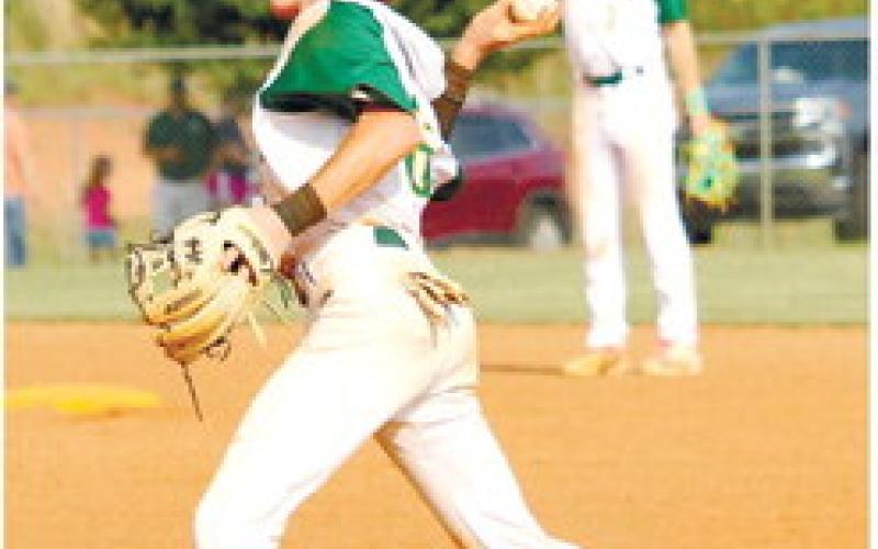 Hunter Johnson (6) makes the game-sealing throw to first base that sent the Gators back to the state title series this weekend in North Augusta, S.C. TREY NORRIS/Staff