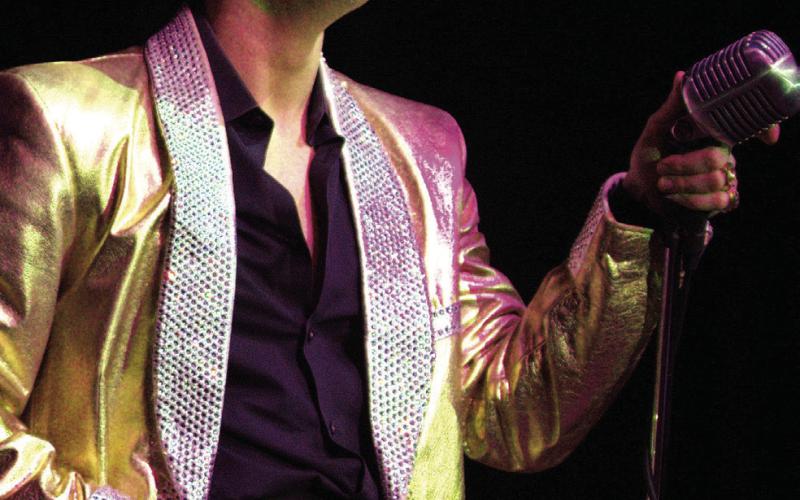 Riley Jenkins, a lifelong Elvis fan, had all the moves and gestures of his idol well rehearsed. LEIGH LOFGREN/Staff