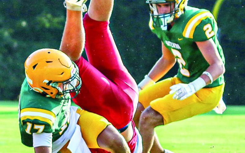 Juniors Talon Jones (17) and Ben Pearson (2) will play key roles in Gatewood’s secondary this season. TREY NORRIS/Staff