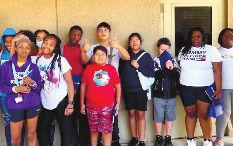 From left are teacher Bernice Grant, Moriah Terrell, Trinity Dunn, Makayla Roberts, Madyson Eubanks, Erin Butts, Jose Rojas, Valerie Ortiz, David Johnson, McKenna Charleston, Marley Charleston and Laramie Fuller.