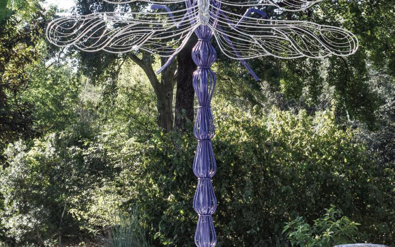 Estella the dragonfly sculpture is the first piece of Forest Forms seen when visitors approach the entrance of Lockerly Arboretum. BAILEY MCCULLY/Staff