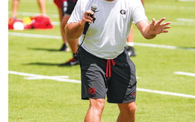 Georgia head coach Kirby Smart during Georgia’s practice session in Athens, Ga., on Friday, Aug. 7, 2026. TONY WALSH/UGAAA