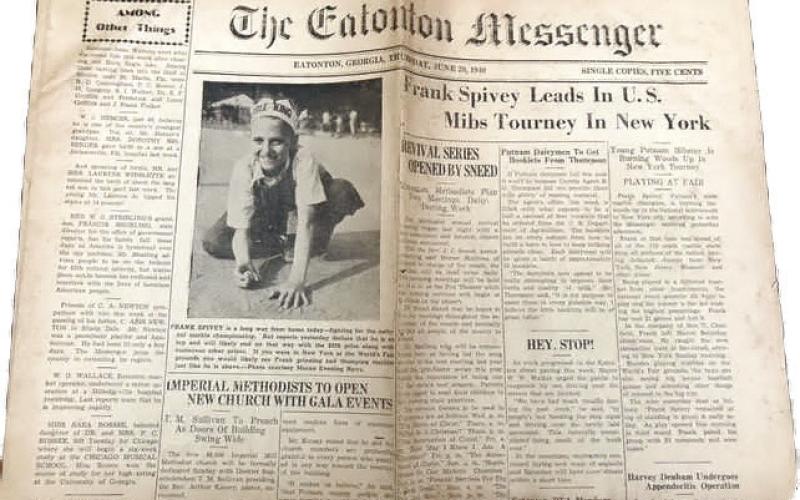 A copy of the Eatonton Messenger with Spivey's story featured in it. IAN TOCHER/Staff