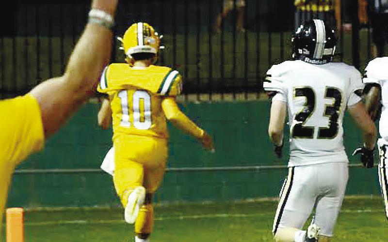 Quarterback Ames Johnson (10) opened the scoring for Gatewood with a 67-yard run in the 2nd quarter.