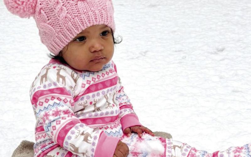 Miss Dreyah’s first snow day. Submitted by Nicki Fowler