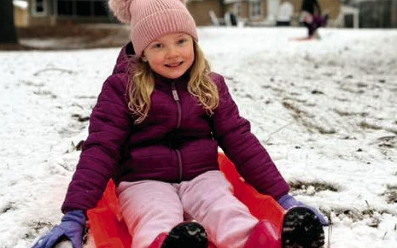 Lily sledding at the family farm. Submitted by Ryan Haumschild