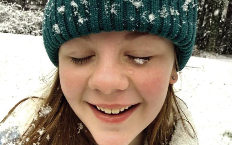Snowflake on Hannah’s eyelash. Submitted by Annie Bollen