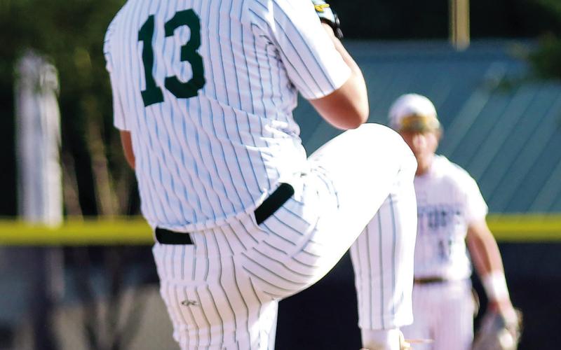 Lawson Moore (13) closed the game for Gatewood in game two against Southwest Georgia Academy by striking out three batters. TREY NORRIS/Staff