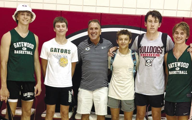 The Gators that attended the camp at UGA are, from left, Adam Harvey, Blake Callaway, Matt Allen, Don Keiser, Landon Moreno, Jake Rich, Kaden Keiser, and JT Gregory. CONTRIBUTED
