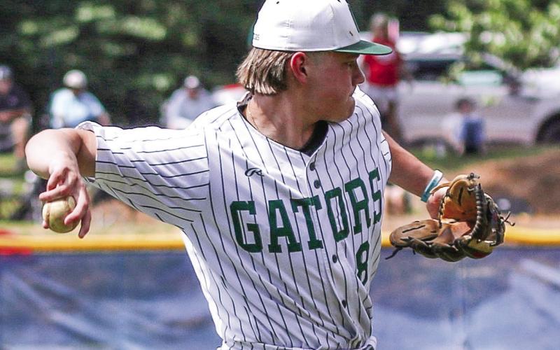 Gatewood’s Bradey Haley makes a play from third base for an out.