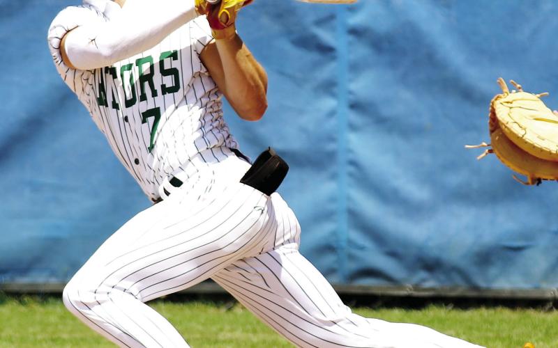 Gatewood’s Ames Johnson (7) went 1-for-2 at the plate with an RBI and run scored against Edmund Burke Academy on Monday.