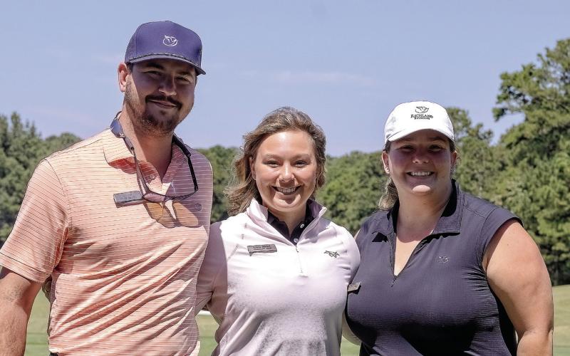 Golf pros Alex Hart, Elaina DeRose and Keslee Sherman. LEIGH LOFGREN/Staff